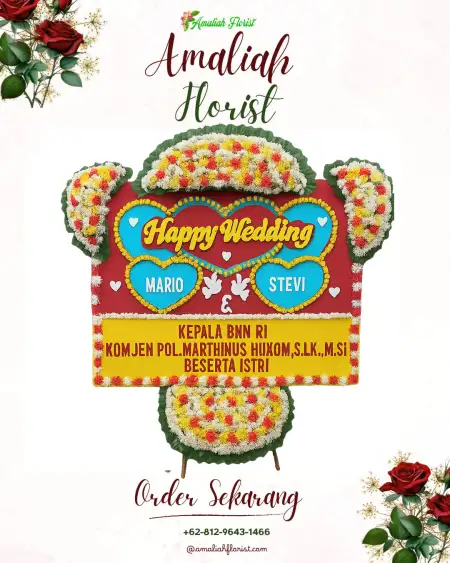Papan Bunga Pernikahan Telagamurni